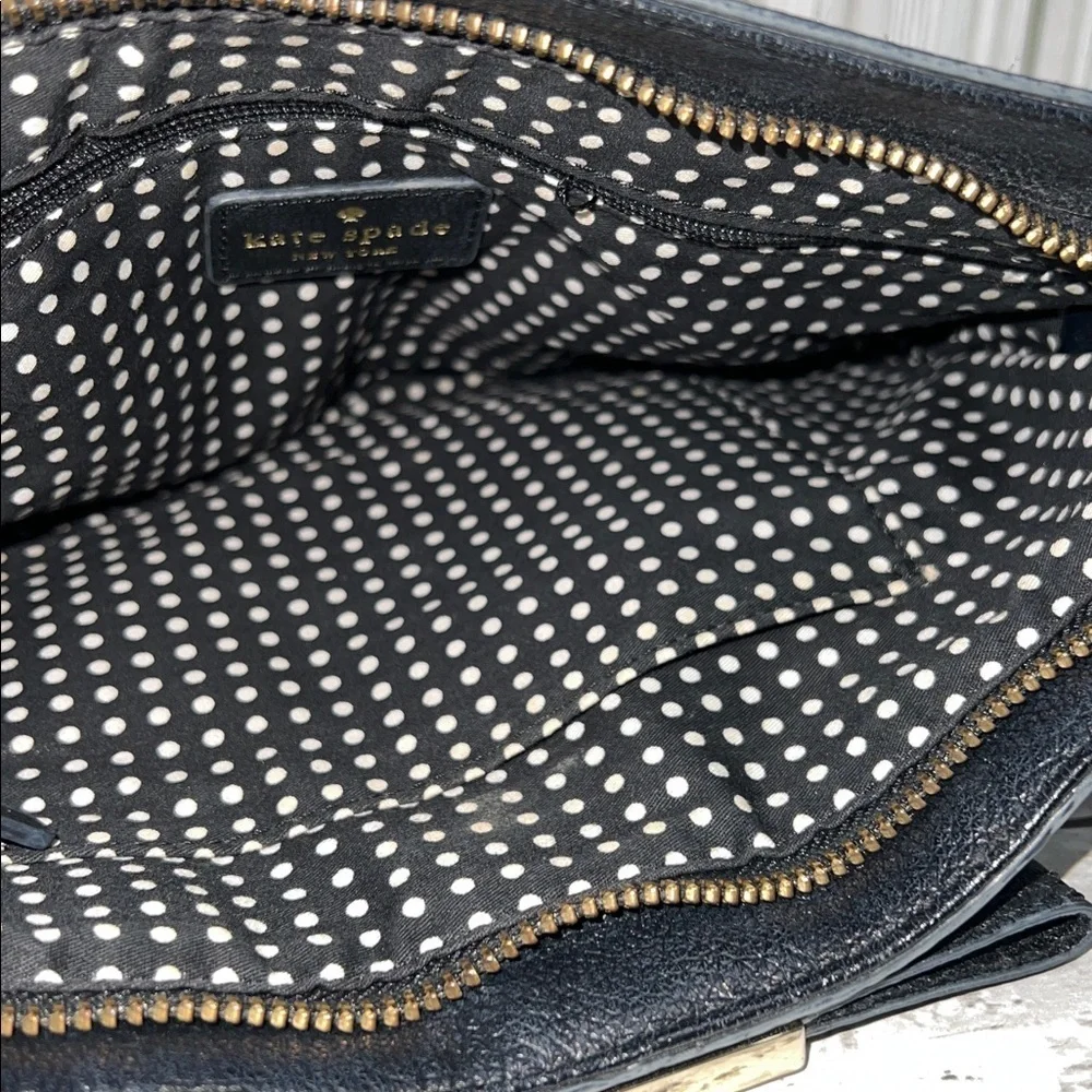Kate Spade  Black Leather Crossbody Shoulder Bag | Chain Strap